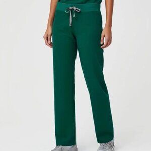Figs womens High Waisted Livingston Scrub Pants hunter green medium